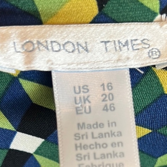 London Times Longsleeve Geometric Dress size 16 - Picture 2 of 16